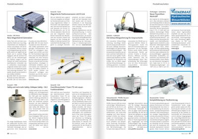 Bericht zur Positionierung eines Pneumatikzylinders in der Fachzeitschrift Fluid 04-2022